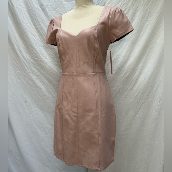 NWT AQUA Faux-Leather Mini Dress medium - Picture 1 of 8